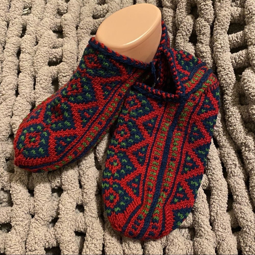 Hand Knitted Turkish Wool Socks | 100 % Natural Wool | Indoor Slipper Socks